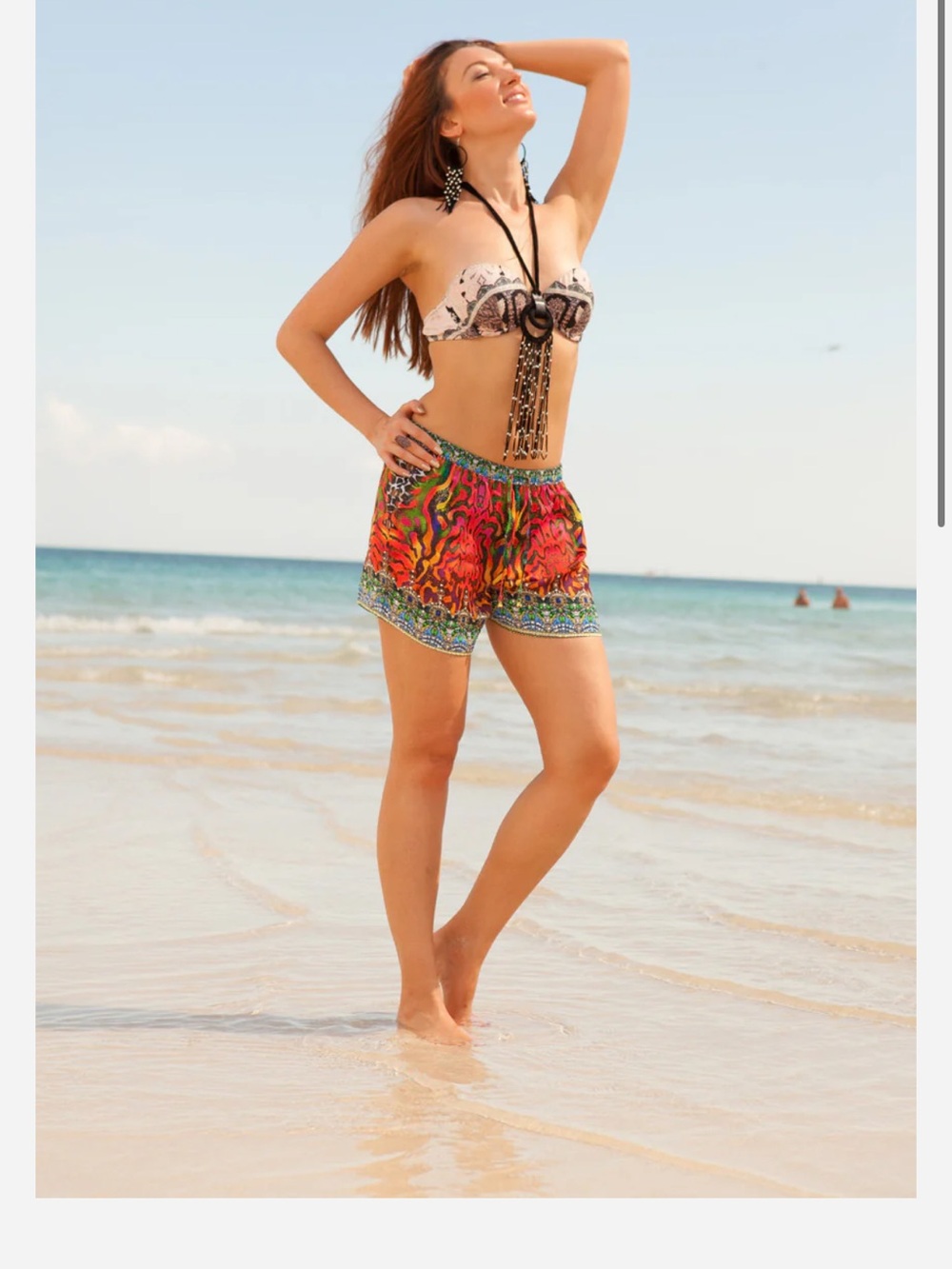 Lightweight Multicolor Printed Women’s Beach Shorts
